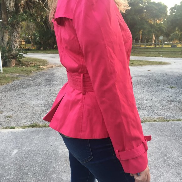 🌧Pink Trench Coat, Black Rivet - Picture 6 of 12